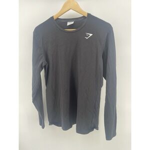 Gymshark Mens Black Long Sleeve Essential Athletic Shirt Sz M Gorpcore Outdoor